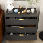 Kerrogee 3-Drawer Chest - Wooden Storage Dresser with Metal Legs