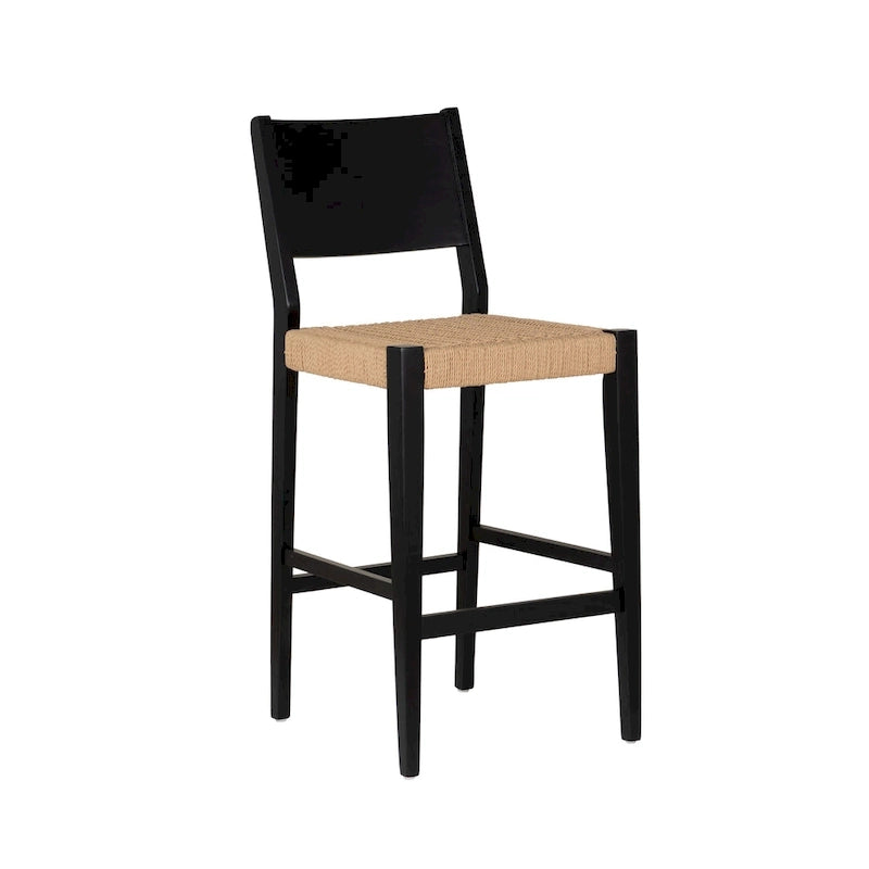 Natural Rubberwood Barstools - Seagrass Seat - Set of 2 - 275lb Capacity