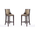 Manhattan Comfort Fifth Avenue 45 in. Walnut Beech Wood Bar Stool (Set of 2)