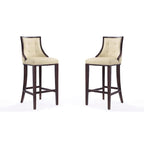 Manhattan Comfort Fifth Avenue 45 in. Walnut Beech Wood Bar Stool (Set of 2)