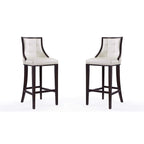 Manhattan Comfort Fifth Avenue 45 in. Walnut Beech Wood Bar Stool (Set of 2)