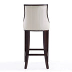 Manhattan Comfort Fifth Avenue 45 in. Walnut Beech Wood Bar Stool (Set of 2)