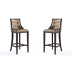 Manhattan Comfort Fifth Avenue 45 in. Walnut Beech Wood Bar Stool (Set of 2)