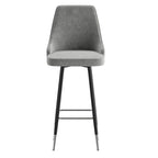 Commercial LeatherSoft Bar Height Stool with Metal Feet & Footrests - 2 Pack - 18.5W x 20D x 43.25H