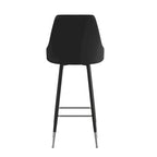 Commercial LeatherSoft Bar Height Stool with Metal Feet & Footrests - 2 Pack - 18.5W x 20D x 43.25H