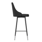 Commercial LeatherSoft Bar Height Stool with Metal Feet & Footrests - 2 Pack - 18.5W x 20D x 43.25H