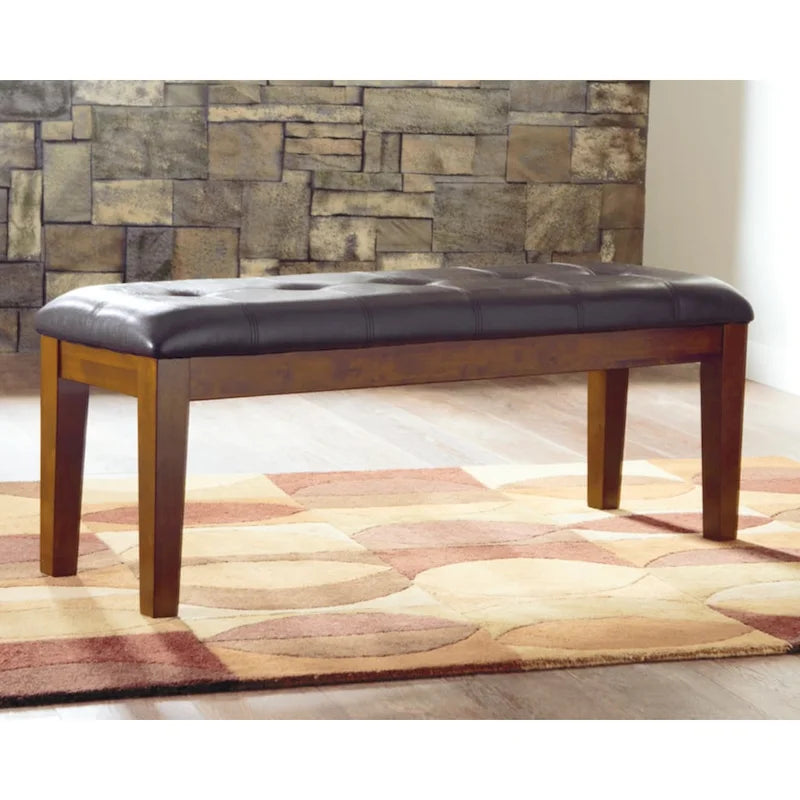 Ralene Brown Leatherette Dining Bench - 49.75 W x 16.25 D x 18.5 H