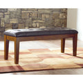  Ralene Brown Leatherette Dining Bench - 49.75 W x 16.25 D x 18.5 H