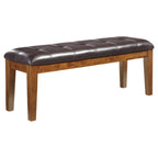 Ralene Brown Leatherette Dining Bench - 49.75 W x 16.25 D x 18.5 H