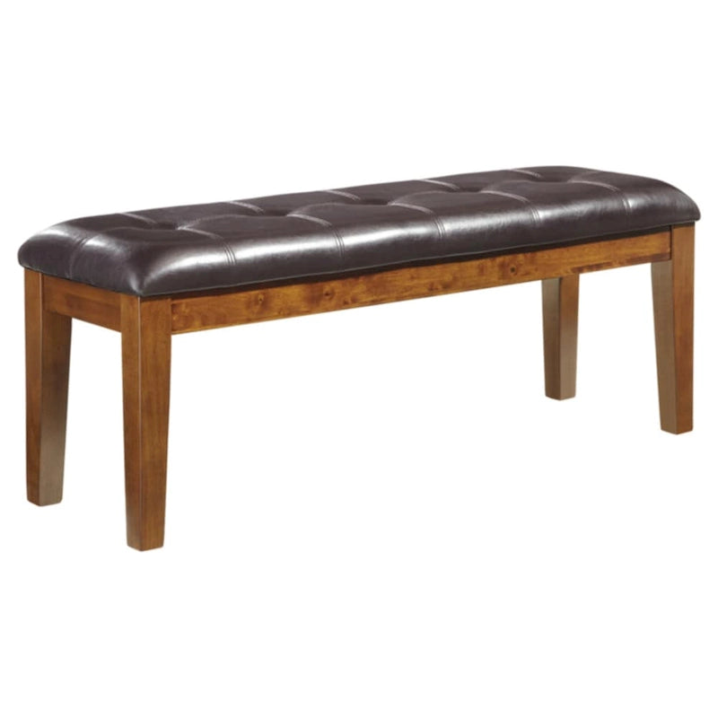 Ralene Brown Leatherette Dining Bench - 49.75 W x 16.25 D x 18.5 H