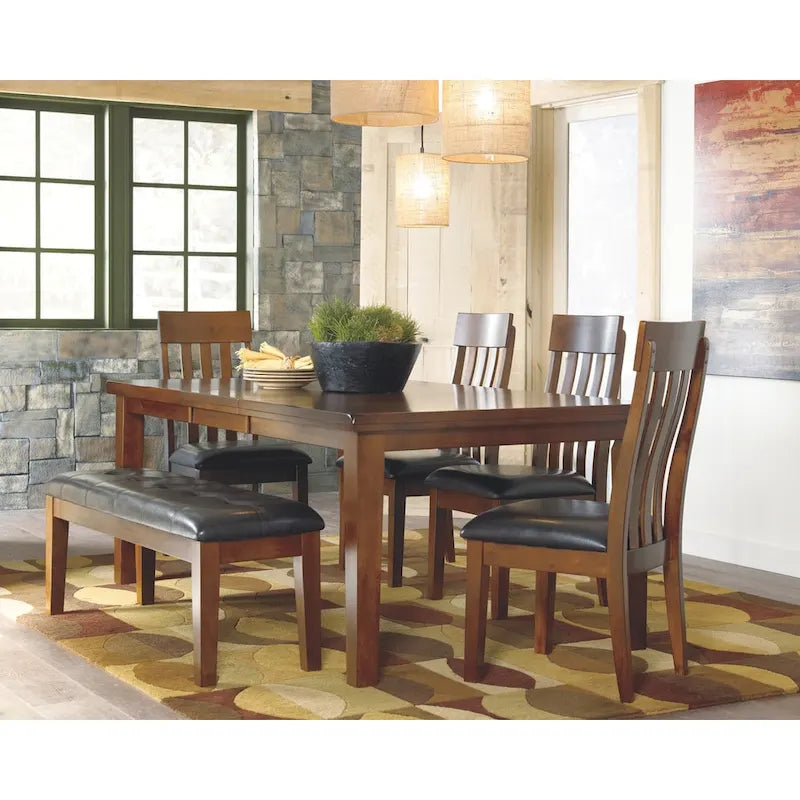 Ralene Brown Leatherette Dining Bench - 49.75 W x 16.25 D x 18.5 H