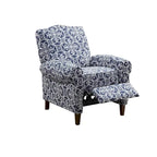 Madison Park Oscar Solid Wood Upholstered Push Back Recliner Chair with Rolled Arms