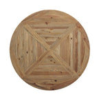 Column 59 Round Pine Wood Dining Table - Brown