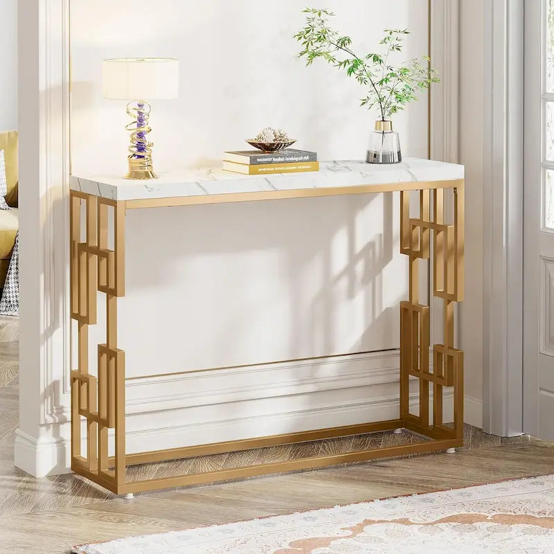 Modern Gold Console Table, 42.5 Entryway Hallway Table, Sofa Tables