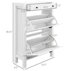 HOMCOM Shoe Cabinet, Freestanding Shoe Storage Cabinet Organizer with 2 Flip Drawers, Adjustable Shelves