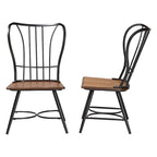 Carbon Loft Rudolph Industrial Metal and Wood Dining Chairs (Set of 2)