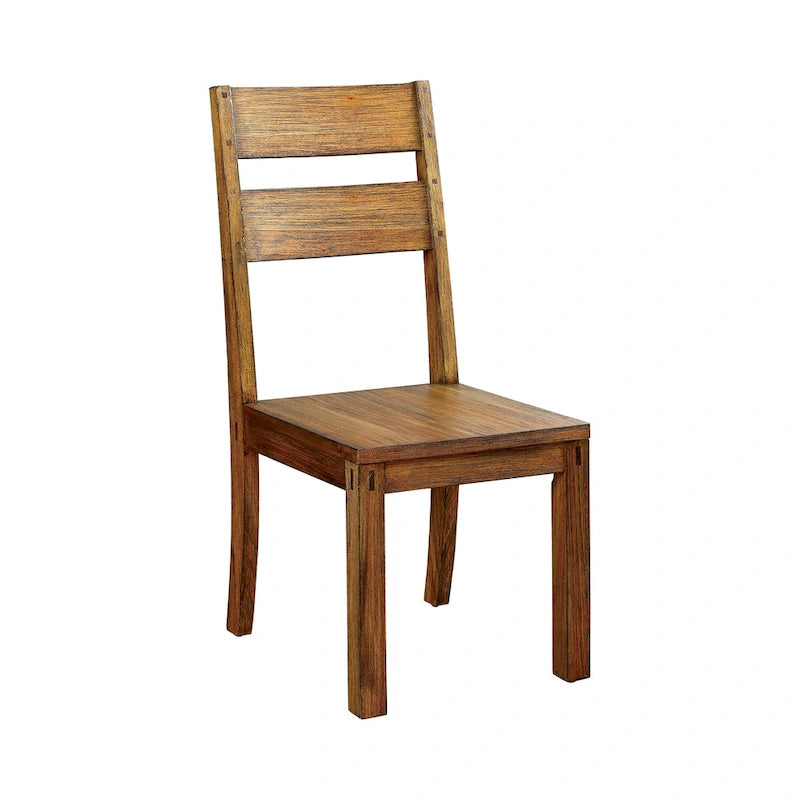 Maiz Rustic Oak Solid Wood Dining Chairs (Set of 2)
