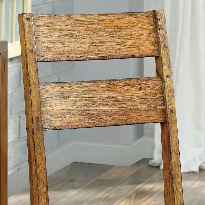 Maiz Rustic Oak Solid Wood Dining Chairs (Set of 2)
