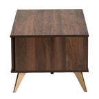 Graceland Mid-Century Modern Transitional Walnut Brown Finished Wood 2-Drawer Coffee Table