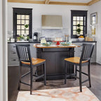 Distressed Oak 3-Piece Kitchen Island and Barstools Kitchen Set by Homestyles