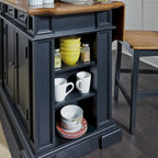 Distressed Oak 3-Piece Kitchen Island and Barstools Kitchen Set by Homestyles