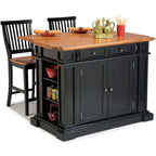 Distressed Oak 3-Piece Kitchen Island and Barstools Kitchen Set by Homestyles