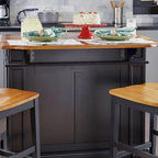 Distressed Oak 3-Piece Kitchen Island and Barstools Kitchen Set by Homestyles