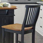 Distressed Oak 3-Piece Kitchen Island and Barstools Kitchen Set by Homestyles
