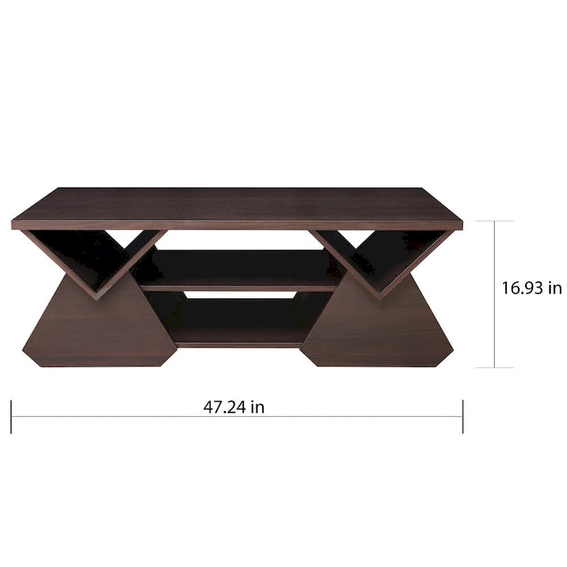 Fore Modern Espresso 47-inch 4-Shelf Coffee Table by