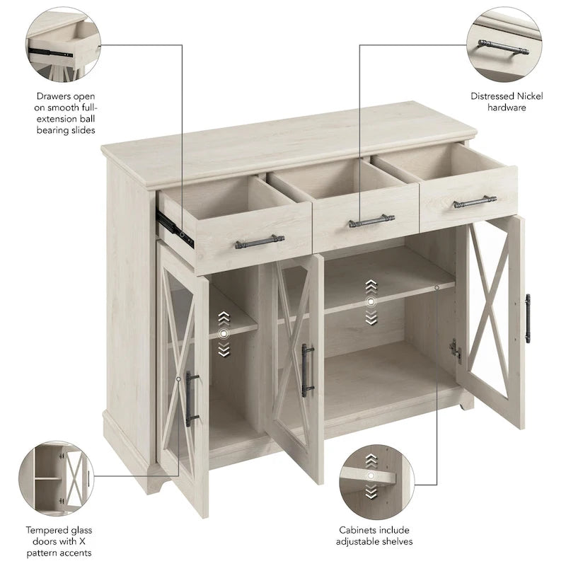 Lennox 46W Farmhouse TV Stand for 65 Inch TV by