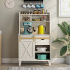 DH BASIC Farmhouse White Oak 6-Shelf Baker's Rack by Denhour