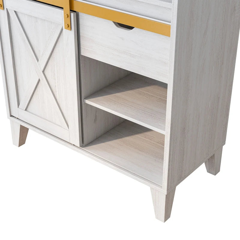 DH BASIC Farmhouse White Oak 6-Shelf Baker's Rack by Denhour