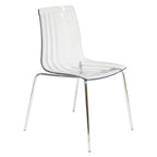Ralph Acrylic Plastic Dining Chair Chrome Metal Legs Modern Transparent Accent Side Chair for Dining Room & Kitchen