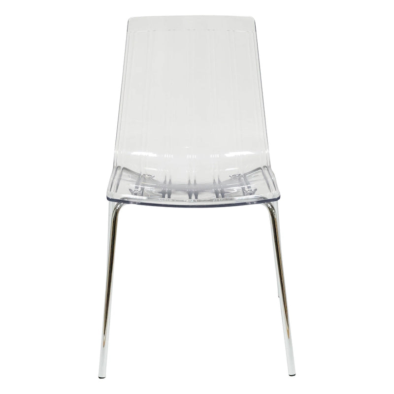 Ralph Acrylic Plastic Dining Chair Chrome Metal Legs Modern Transparent Accent Side Chair for Dining Room & Kitchen