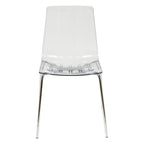 Ralph Acrylic Plastic Dining Chair Chrome Metal Legs Modern Transparent Accent Side Chair for Dining Room & Kitchen