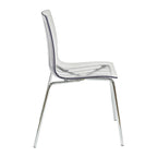 Ralph Acrylic Plastic Dining Chair Chrome Metal Legs Modern Transparent Accent Side Chair for Dining Room & Kitchen