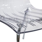 Ralph Acrylic Plastic Dining Chair Chrome Metal Legs Modern Transparent Accent Side Chair for Dining Room & Kitchen