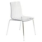 Ralph Acrylic Plastic Dining Chair Chrome Metal Legs Modern Transparent Accent Side Chair for Dining Room & Kitchen