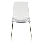 Ralph Acrylic Plastic Dining Chair Chrome Metal Legs Modern Transparent Accent Side Chair for Dining Room & Kitchen