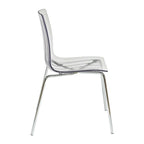 Ralph Acrylic Plastic Dining Chair Chrome Metal Legs Modern Transparent Accent Side Chair for Dining Room & Kitchen
