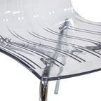 Ralph Acrylic Plastic Dining Chair Chrome Metal Legs Modern Transparent Accent Side Chair for Dining Room & Kitchen