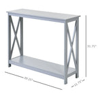 HomCom 2-Tier Bench Sofa Console Table with Underneath Storage Shelf for the Entryway, Living Room, & Hallway