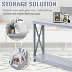 HomCom 2-Tier Bench Sofa Console Table with Underneath Storage Shelf for the Entryway, Living Room, & Hallway