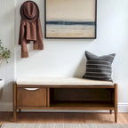 INK+IVY Arcadia Accent Bench with Storage and Upholstered Cushion - 42W x 17D x 19.5H