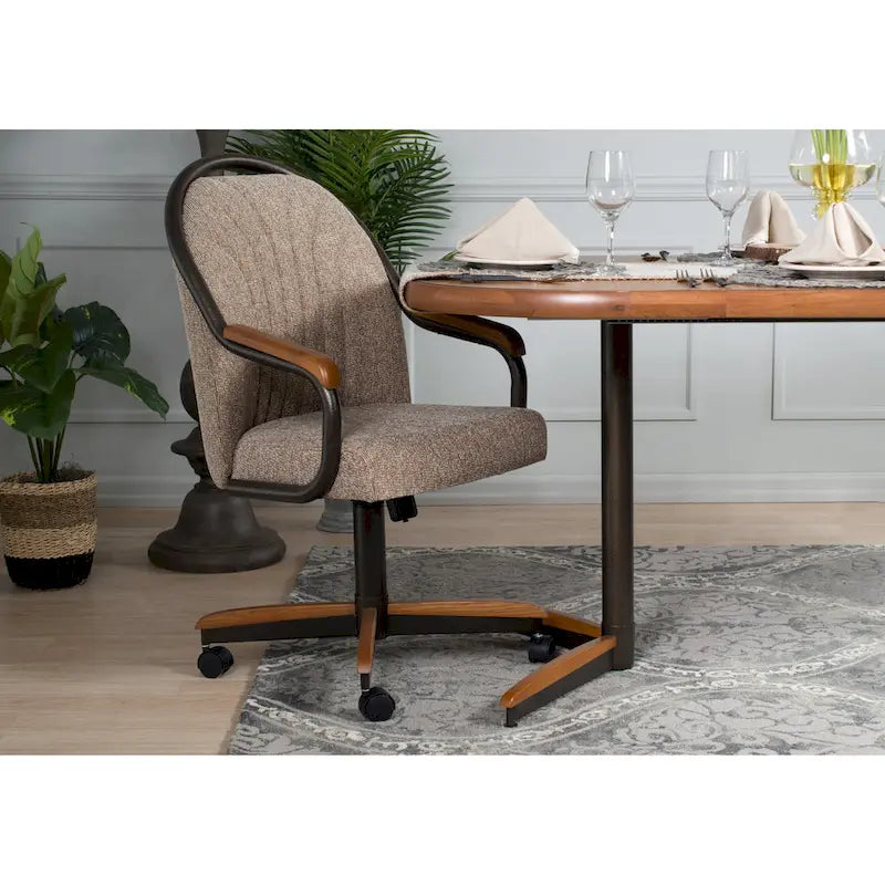 Casual Dining Barell Swivel and Tilt Rolling Dining Chair - 38Hx221/2Wx22D - 38Hx24Wx22D