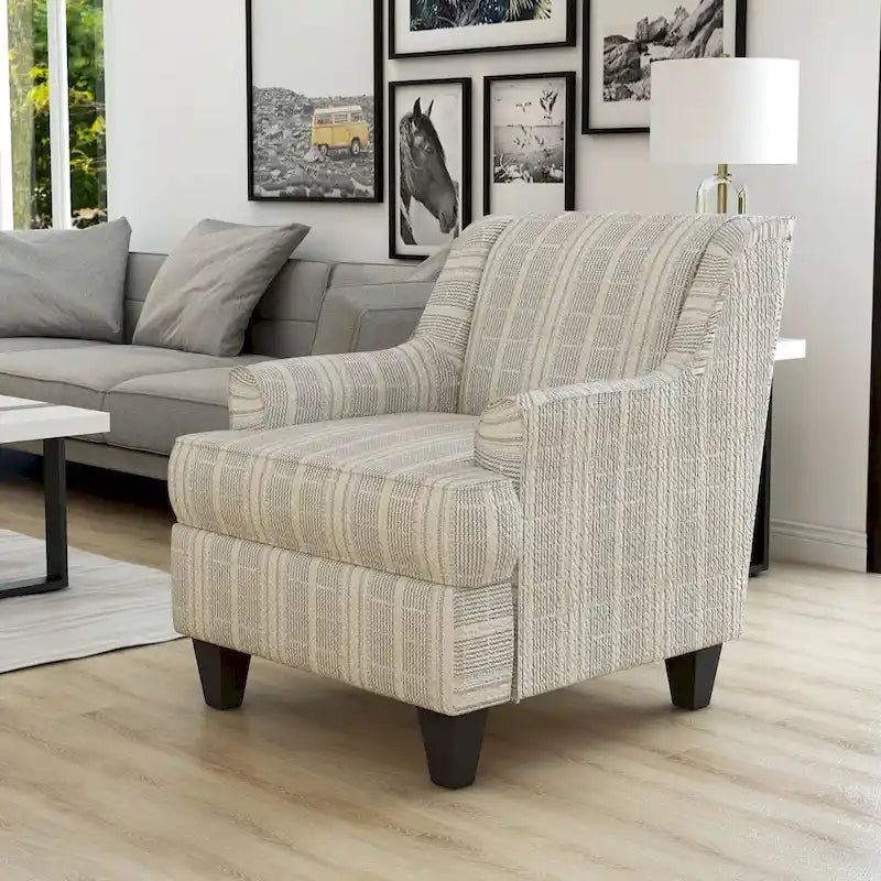 Binick Transitional Multi-color Chenille Stripe Pattern Armchair by 