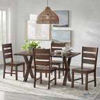 Simple Living Mandeville Live Edge Solid Wood Walnut Dining Table