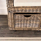 happimess Palermo 34.50 2 Drawer Wicker Storage Bench, Gray