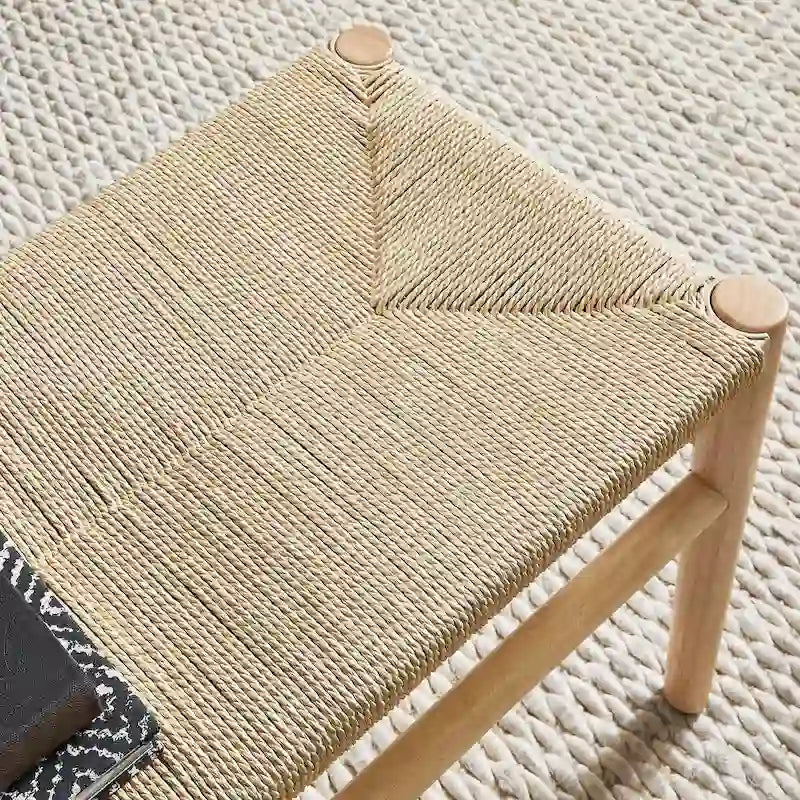 Giethoorn Solid Wood Bench with Weave Rope by  Modern