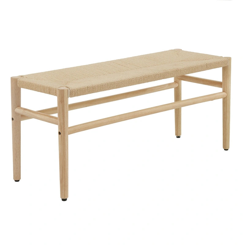 Giethoorn Solid Wood Bench with Weave Rope by  Modern